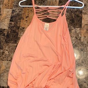 Pink Crisscross Knot Top Tank